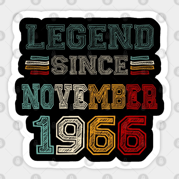 57 Years Old Legend Since November 1966 57th Birthday Sticker by TATTOO project